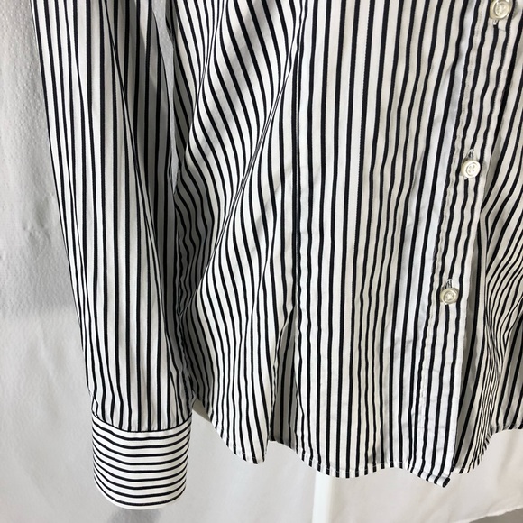 Mark Shale Black/White Striped Long Sleeve Blouse - Picture 3 of 8
